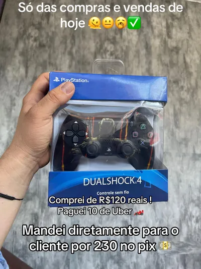 Controle PS4 comprado por R$120, revendido por R$230